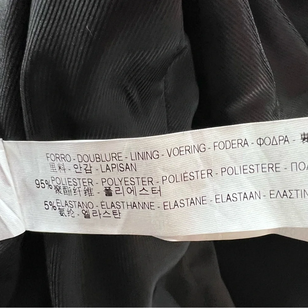 Zara Woman zipper trim open front solid black blazer 543_9